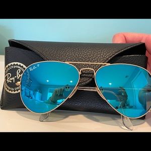 Ray Ban Polarized Aviator Flash Sunglasses